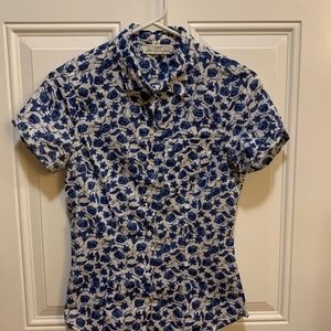 H&M- L.O.G.G.: Short Sleeve Button Down Floral Blouse